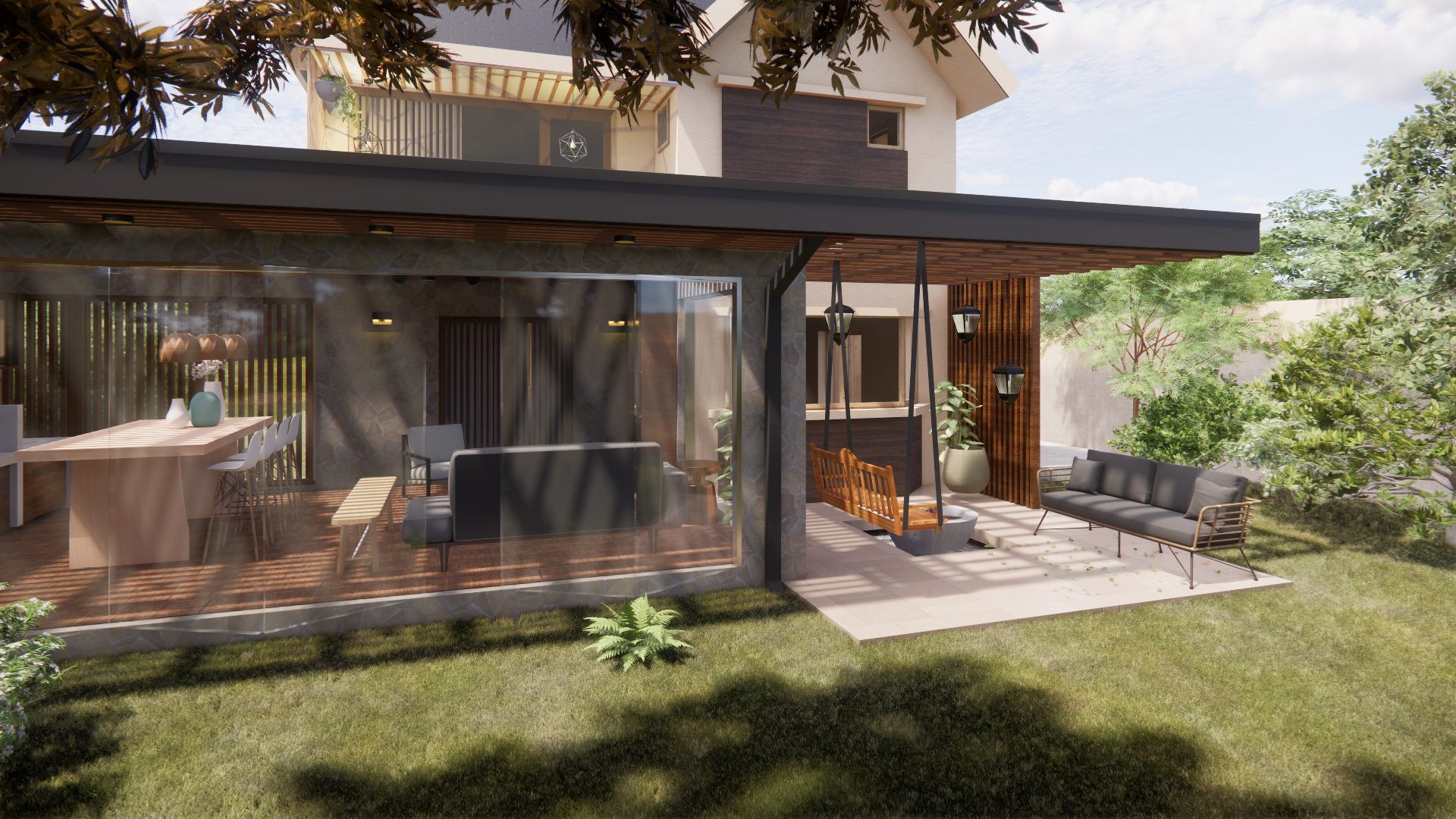 Quincho moderno Luz y Sombra